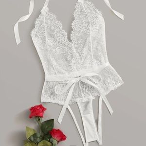 White Lace Teddy Body Suit